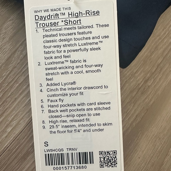 Lululemon Wide-Leg Trousers Navy Small Short Length - Picture 2 of 13